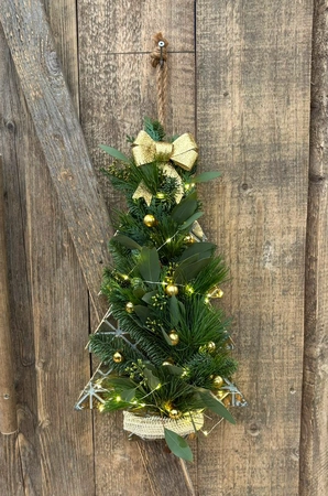 DIY pakket hangende kerstboom goud