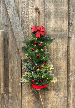 DIY pakket hangende kerstboom rood
