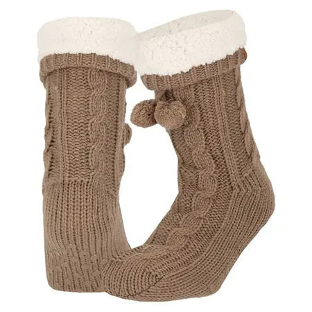 Huissokken beige/bruin