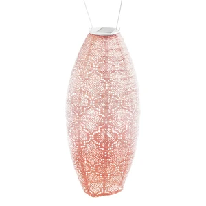 Lumiz Solar Lampion bazaar lang ovaal - 20 cm - roze - afbeelding 1