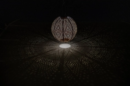 Lumiz Solar Lampion Ikat Rond - 30 cm - licht taupe - afbeelding 2