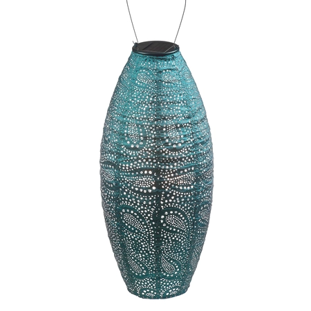 Lumiz Solar Lampion Paisley lang ovaal - 20 cm - Blauw - afbeelding 1