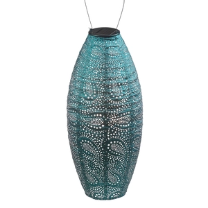 Lumiz Solar Lampion Paisley lang ovaal - 20 cm - Blauw - afbeelding 1