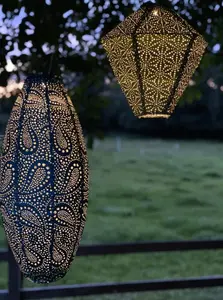 Lumiz Solar Lampion Sashiko Diamant  - 28 cm - Goud - afbeelding 2