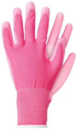 Werkhandschoenen polyester roze maat L